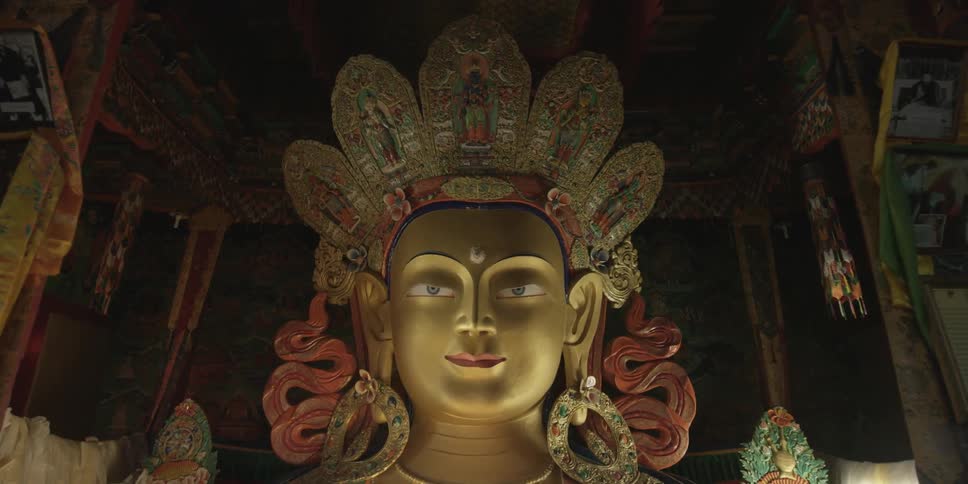A buddhist shrine inside a temple