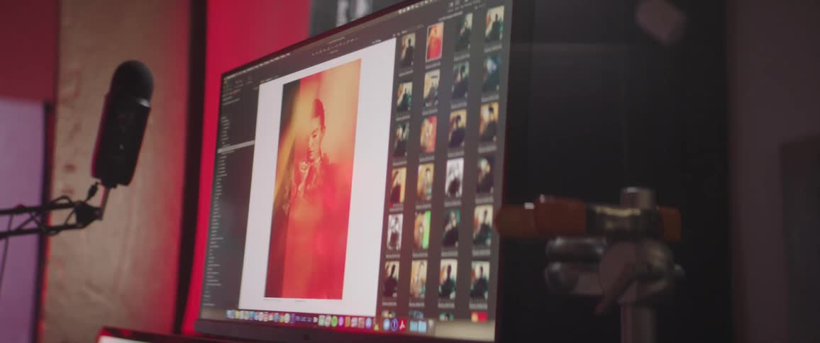 Photos on monitor