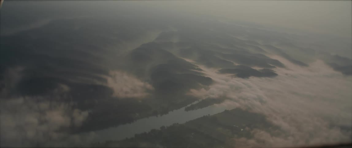 A wide shot of a hillside