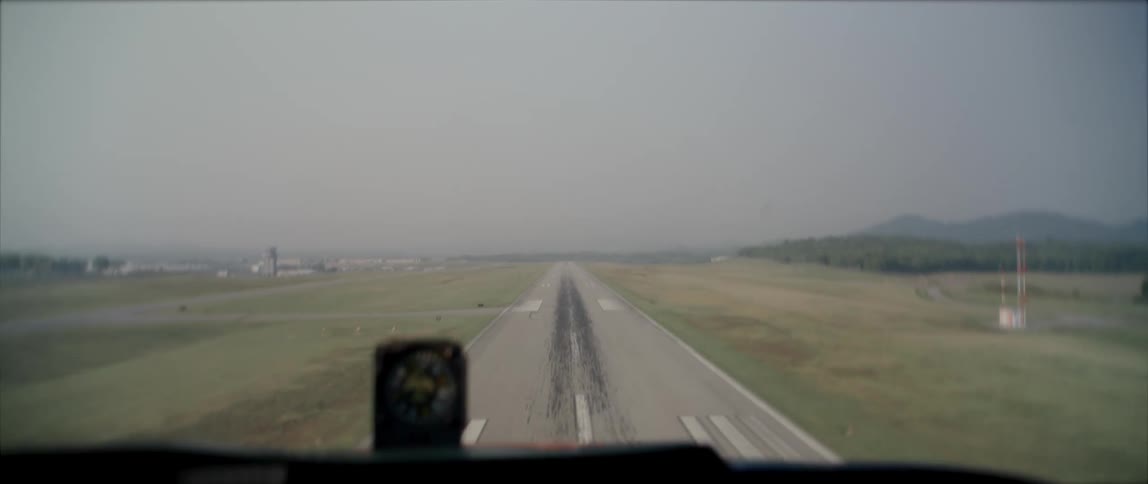 Pov of an airplane coming in for landing