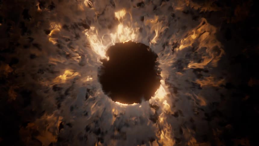 Black yellow and orange colors that look like fire and darkness