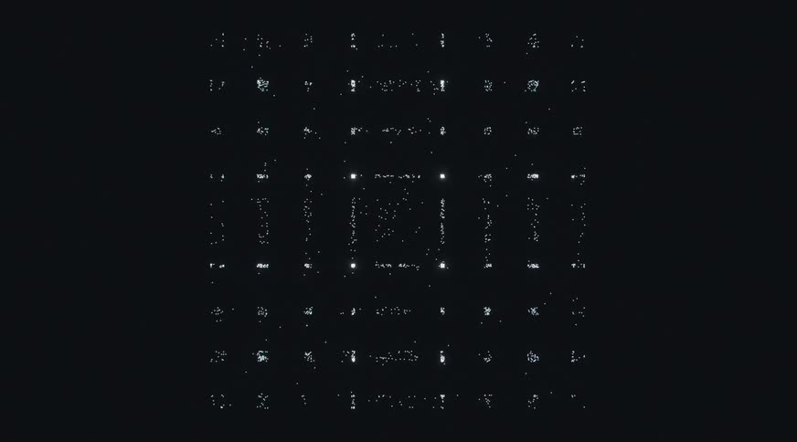 Lights flashing and blinking in square patterns