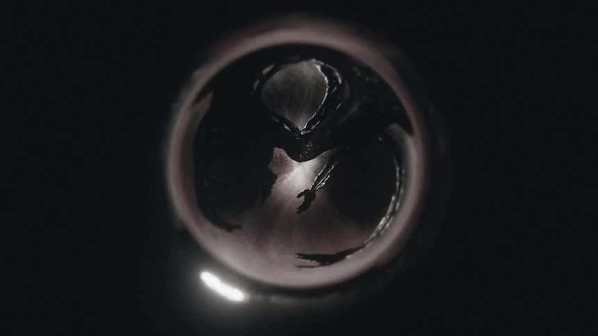 Black white and gray colors that look like a bubble with a reflection