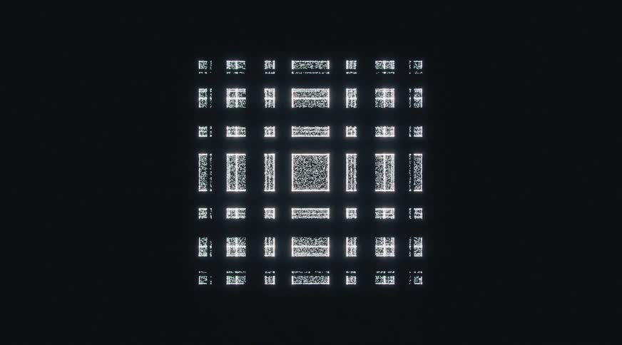 A view of white and black lights flashing