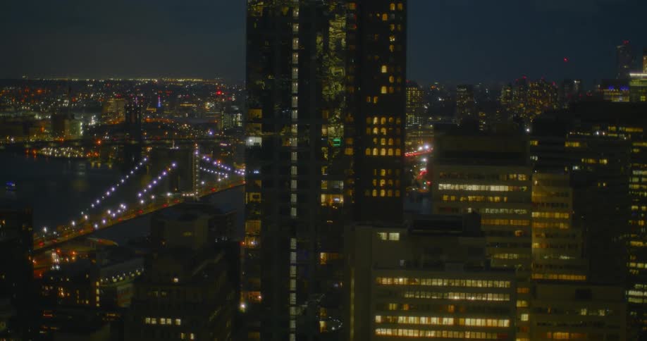A city downtown at night