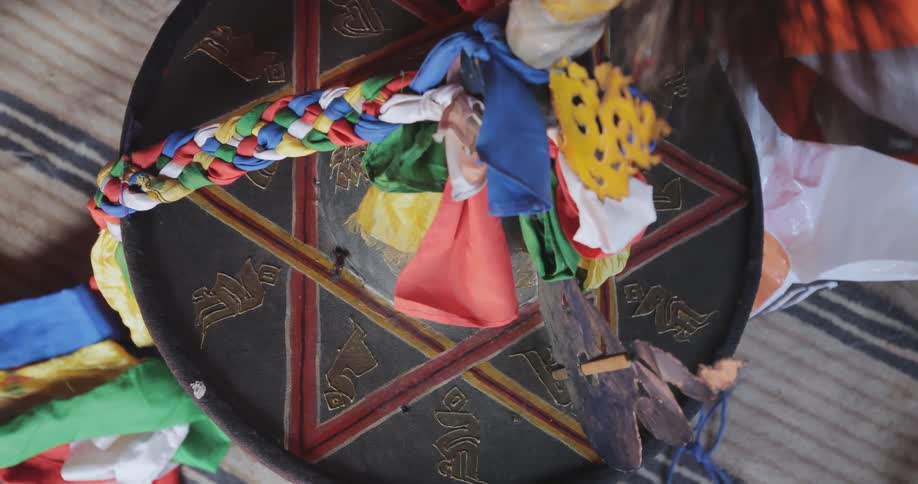 A colorful ritual drum