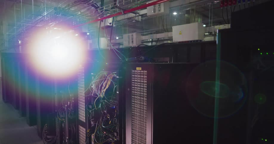 A computer room with servers in it