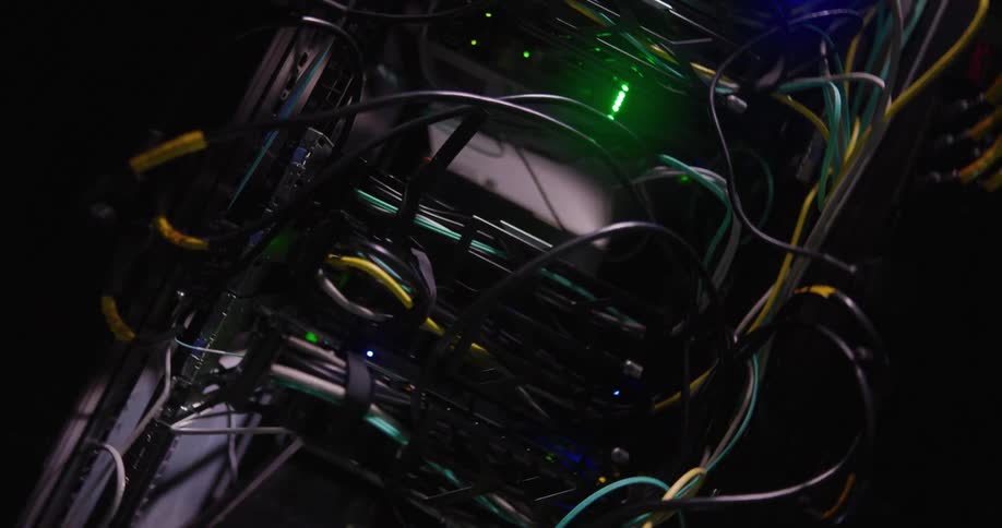Wires on computer servers