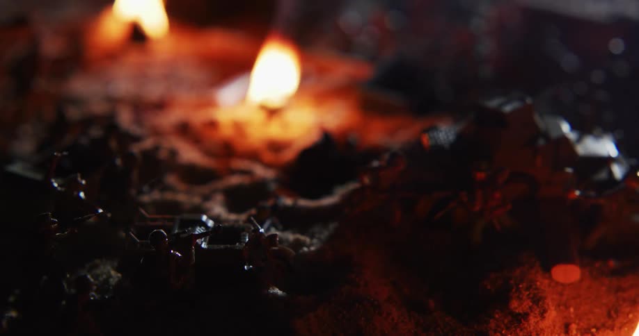 Toy army men with smoke and fire