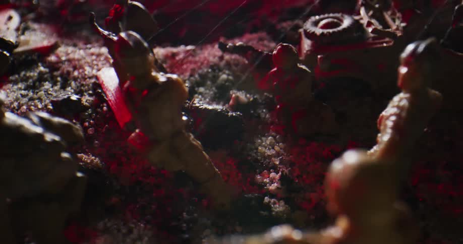 Toy army men with flashing lights