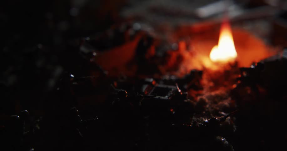 Toy army men with smoke and fire