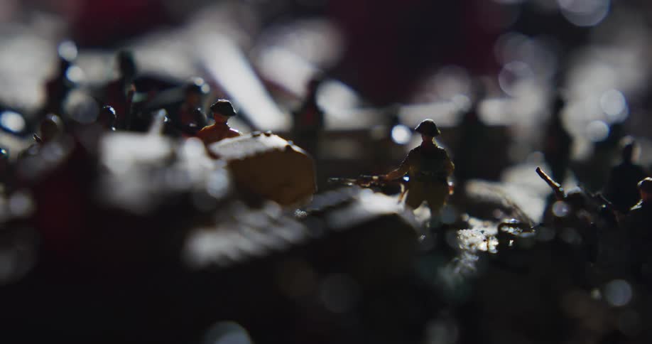 Tory army men with a toy tank