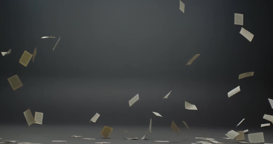 Small pieces of paper slowly fall