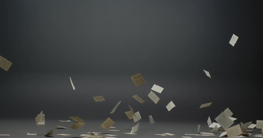 Small pieces of paper slowly fall