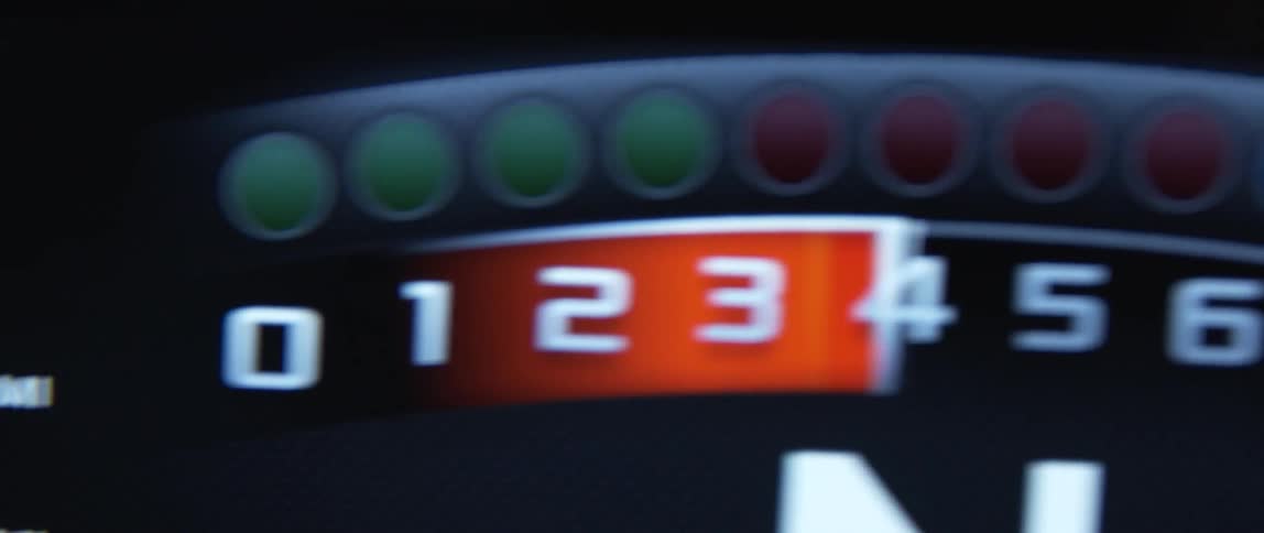 McLaren Tachometer measuring the rpms in a vehicle