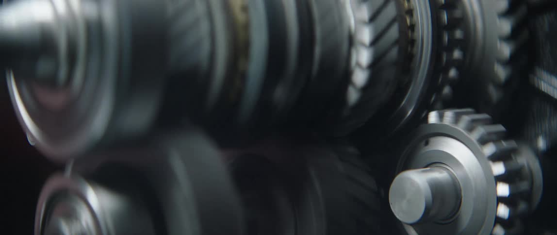 Automotive metal gears rotate in engine