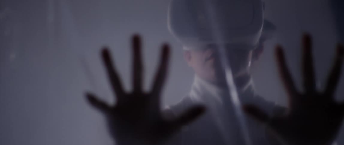 Woman with hands out