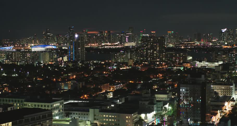 The city is full of tall buildings