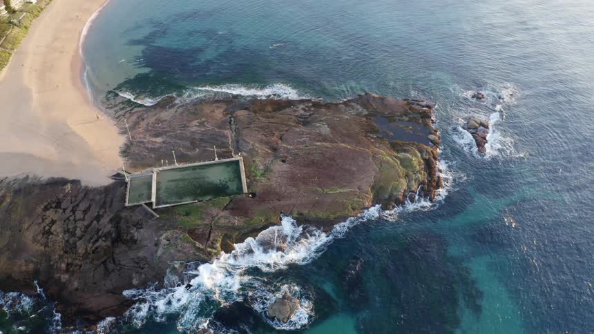 Aerial shot of a beach