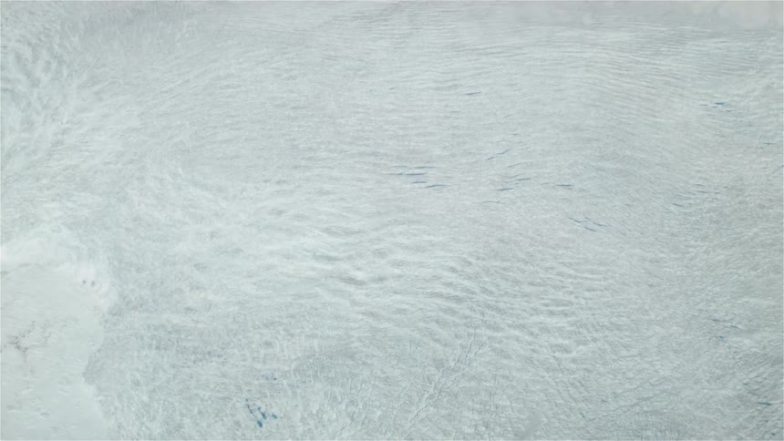 Aerial view of a field covered with snow and ice