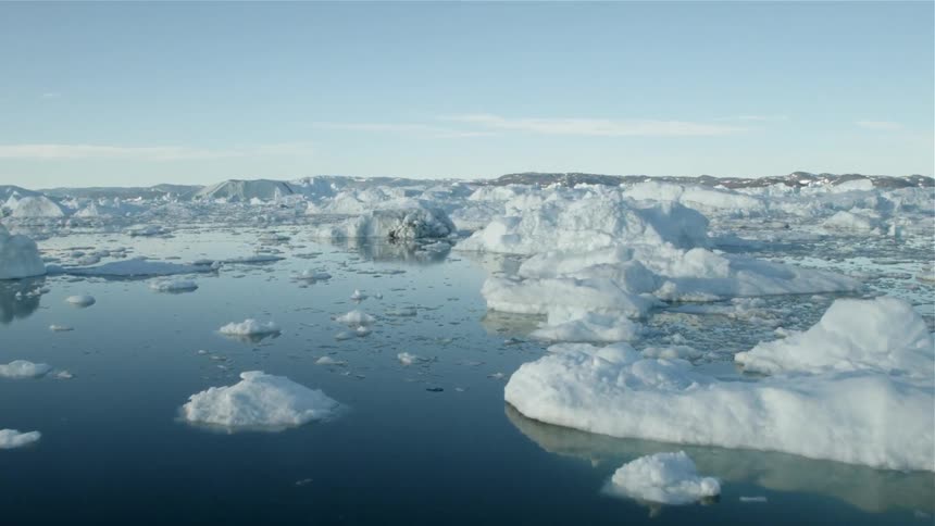 Moving over a body of water full of ice