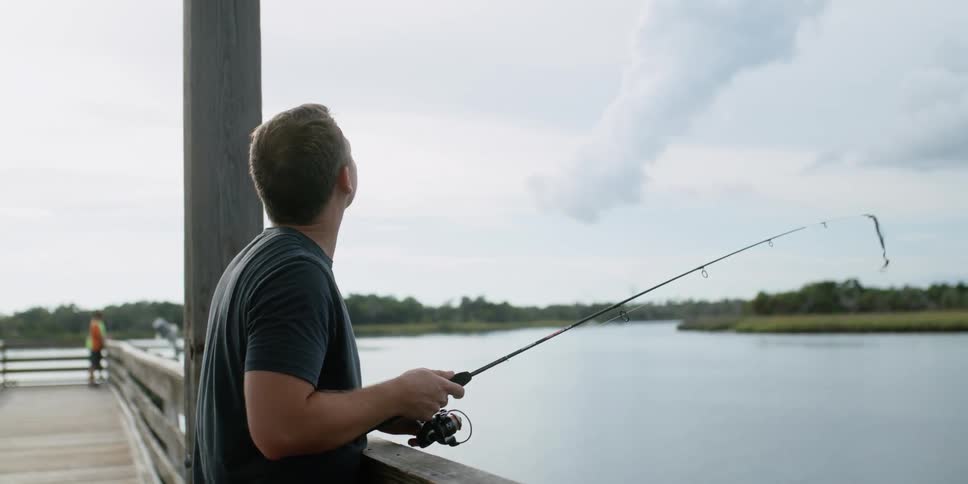 A man fishing off of a pier