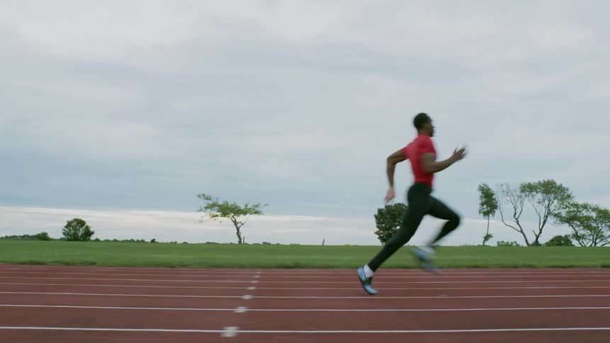 A man running on a race track