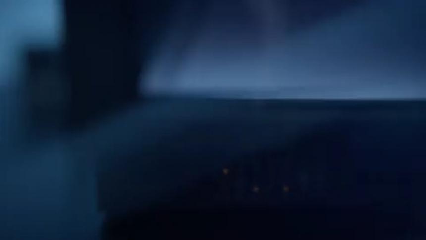 Bright lights are flashing in a room