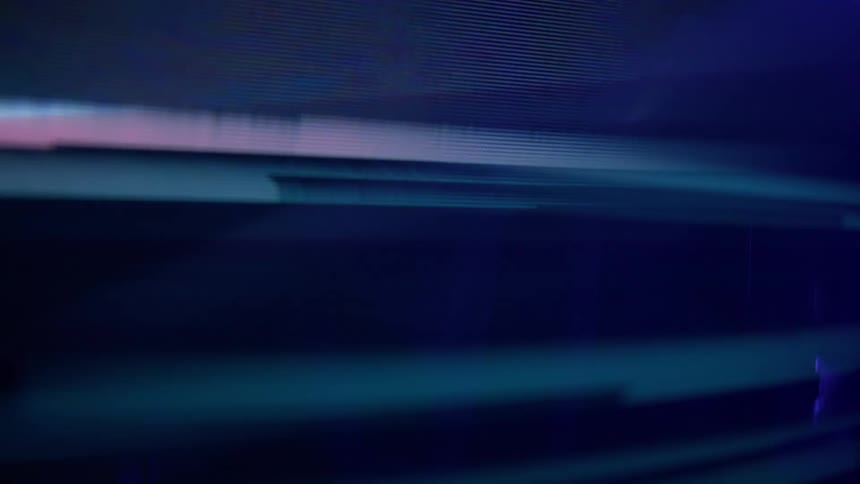 The television is displaying lines and static