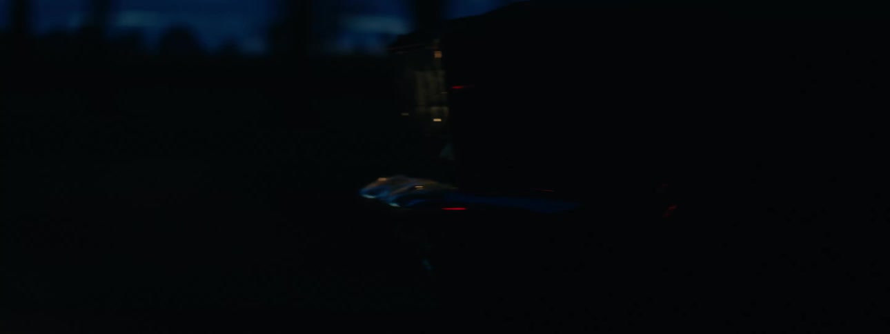 A car driving at night