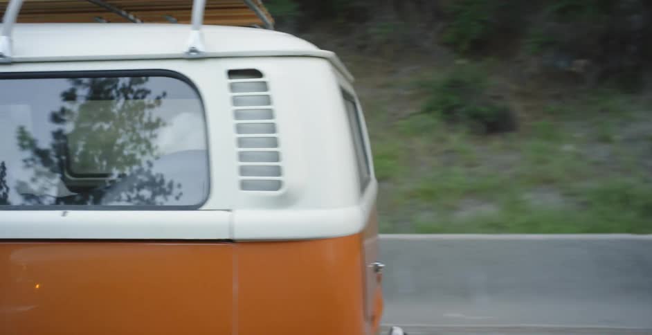Man drives a volkswagen bus