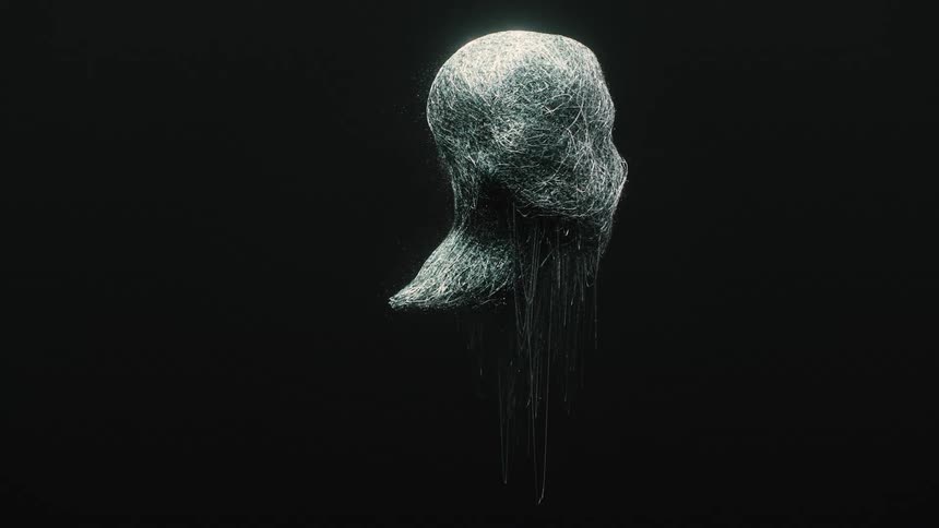 A sculpture dissolves as it rotates