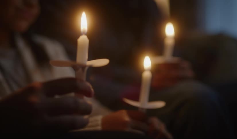 People holding candles