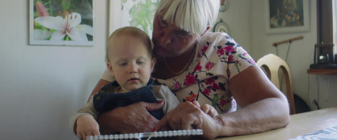 Woman holding child