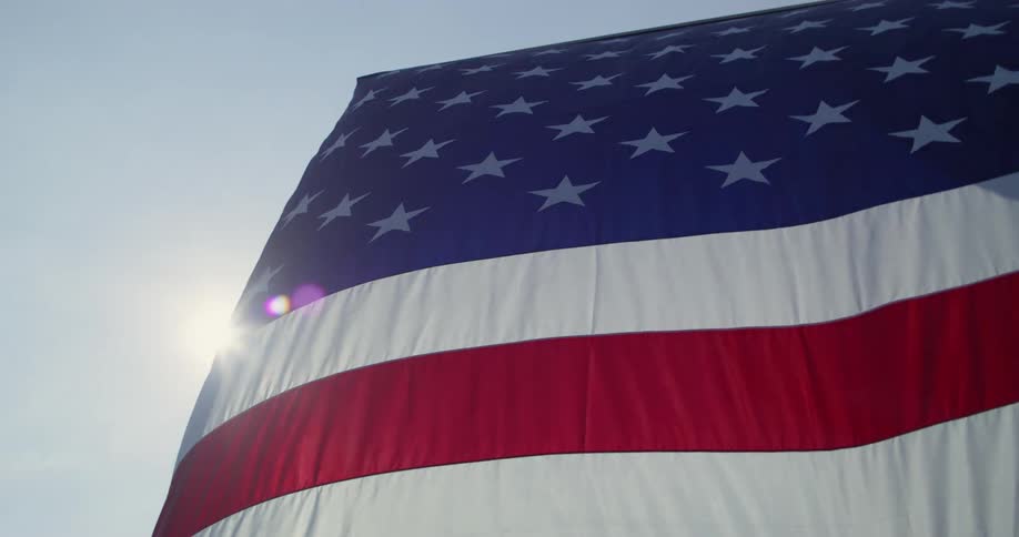 A view of a flag outside