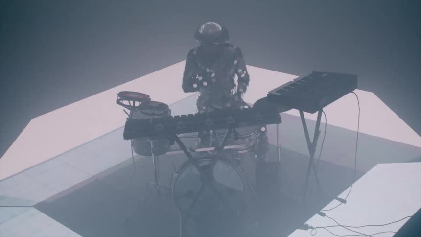 Musician playing the drums