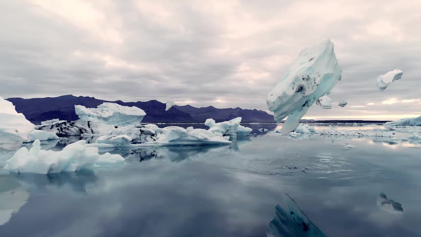 Ice floating up