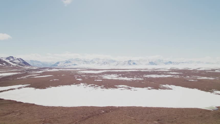 An aerial view of a tundra