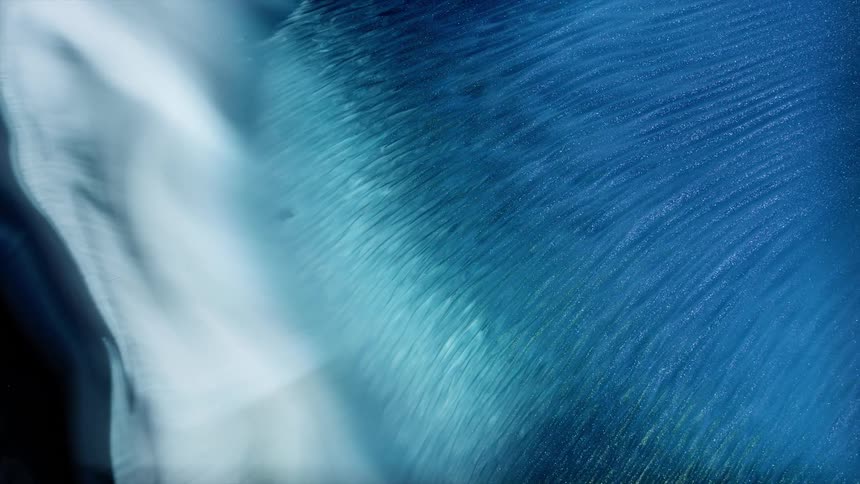 Thin hash style lines liquefy and move toward a matte white liquid