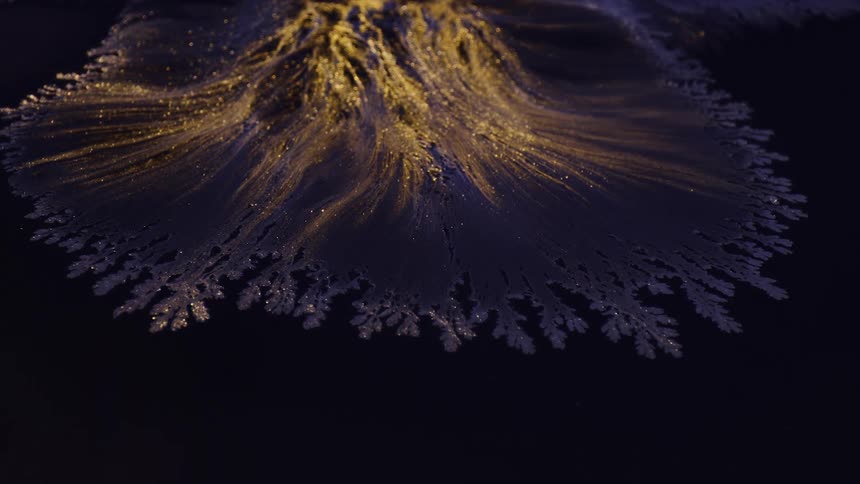 A macro shot of shimmering golden glitter