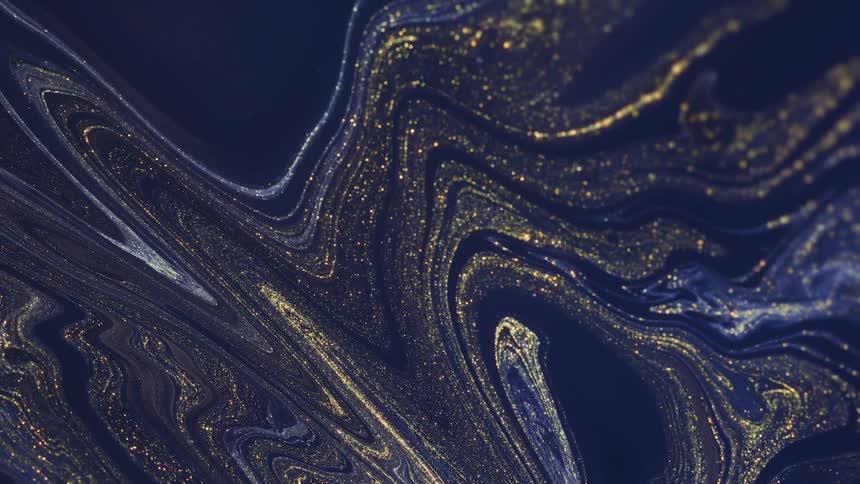 Blue and gold shimmer and swirl and flow