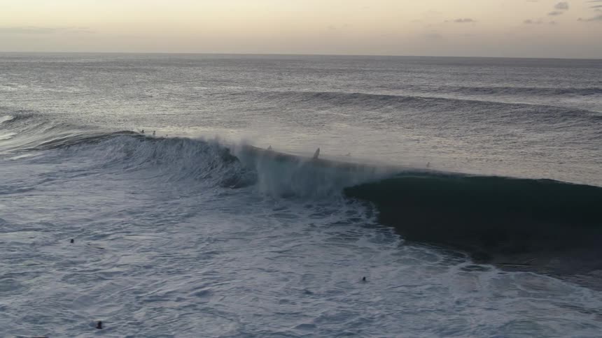 Surfers and surfboards in the ocean