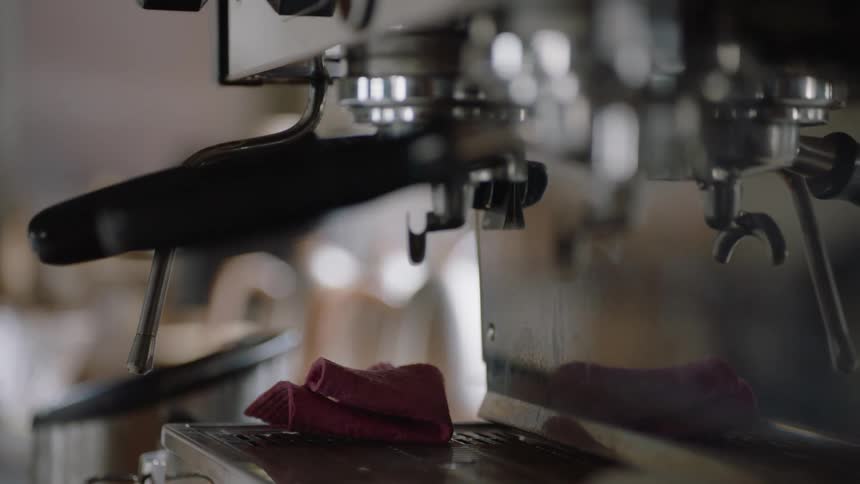 A close up view of a coffee machine