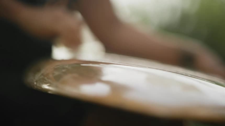Person waxing board