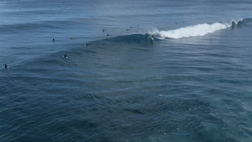 People are surfing the waves in the ocean