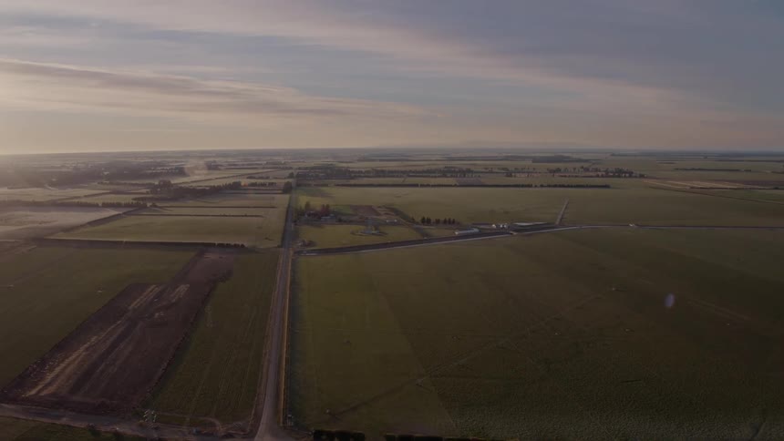 Aerial shot of farmland