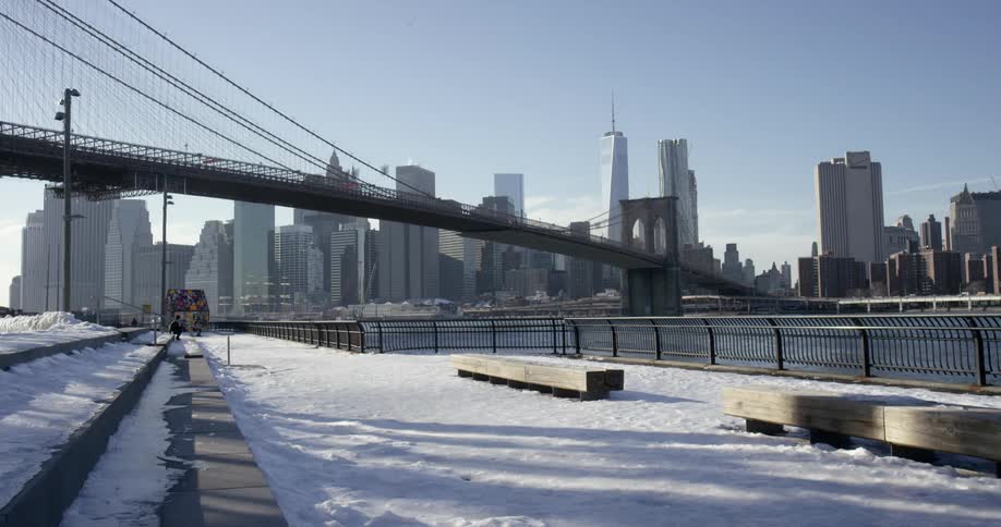 A bridge leads to a large city