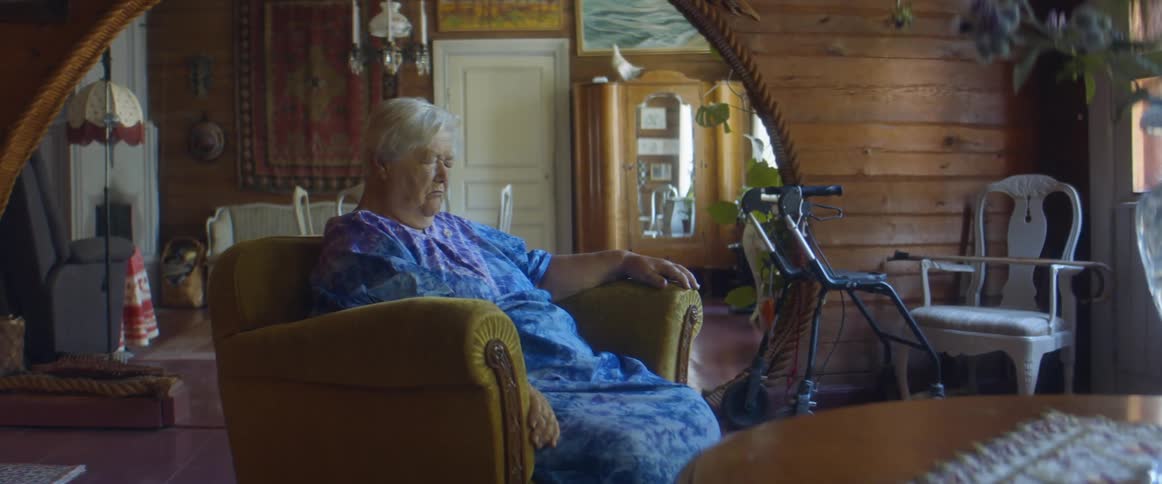 A woman takes a midday nap while sitting in her armchair