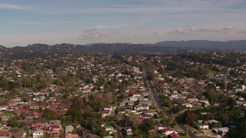 An aerial view of a neighborhood