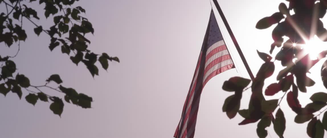 A flag blowing in the wind